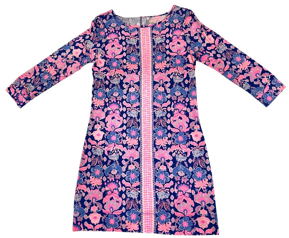 Lilly Pulitzer Marlowe Iris Blue Floral 3/4 Sleeve Dress M